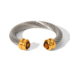 Wholesale Women's Geometric Stainless Steel Electroplated Gold And Silver Twotone Round Ring Accessories