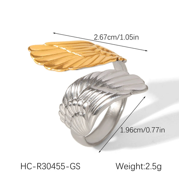 Wholesale Women's Geometric Stainless Steel Electroplated Gold And Silver Twotone Round Ring Accessories
