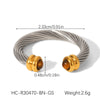 Wholesale Women's Geometric Stainless Steel Electroplated Gold And Silver Twotone Round Ring Accessories