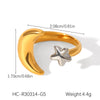 Wholesale Women's Geometric Stainless Steel Electroplated Gold And Silver Twotone Round Ring Accessories