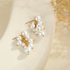 Wholesale Women's Geometric Stainless Steel Electroplated Grape Cluster Pearl Earrings