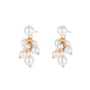 Wholesale Women's Geometric Stainless Steel Electroplated Grape Cluster Pearl Earrings