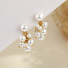 Wholesale Women's Geometric Stainless Steel Electroplated Grape Cluster Pearl Earrings