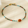 Wholesale Women's Geometric Stainless Steel Electroplated Handmade Beaded Chain Necklace