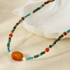 Wholesale Women's Geometric Stainless Steel Electroplated Handmade Beaded Chain Necklace