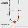 Wholesale Women's Geometric Stainless Steel Electroplated Handmade Beaded Chain Necklace