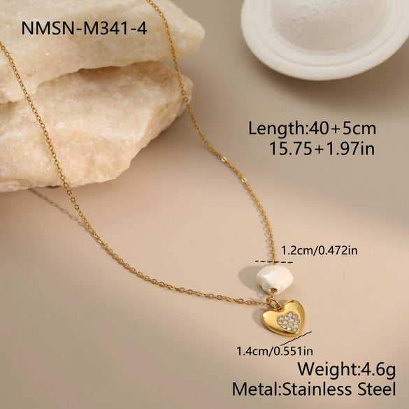 Wholesale Women's Geometric Stainless Steel Electroplated Heart Necklace Jewelry