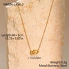 Wholesale Women's Geometric Stainless Steel Electroplated Heart Necklace Jewelry