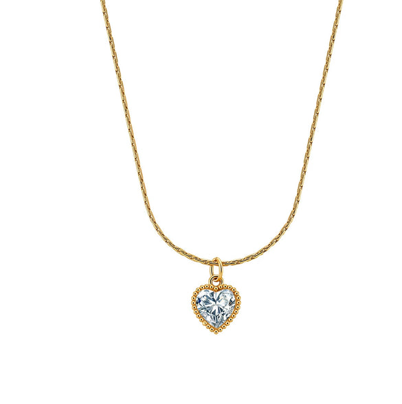 Wholesale Women's Geometric Stainless Steel Electroplated Heart Pendant Calendering Chain Necklace