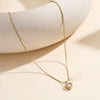 Wholesale Women's Geometric Stainless Steel Electroplated Heart Pendant Calendering Chain Necklace