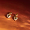 Wholesale Women's Geometric Stainless Steel Electroplated Heart Pendant Earrings And Ear Clips Jewelry