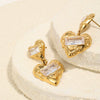 Wholesale Women's Geometric Stainless Steel Electroplated Heartshaped Stud Earrings