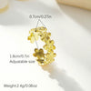 Wholesale Women's Geometric Stainless Steel Electroplated Hollow Twist Ring With Flower Design