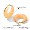 Wholesale Women's Geometric Stainless Steel Electroplated Hoop Earrings French Retro Maillard Style