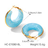 Wholesale Women's Geometric Stainless Steel Electroplated Hoop Earrings French Retro Maillard Style