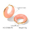 Wholesale Women's Geometric Stainless Steel Electroplated Hoop Earrings French Retro Maillard Style