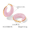 Wholesale Women's Geometric Stainless Steel Electroplated Hoop Earrings French Retro Maillard Style