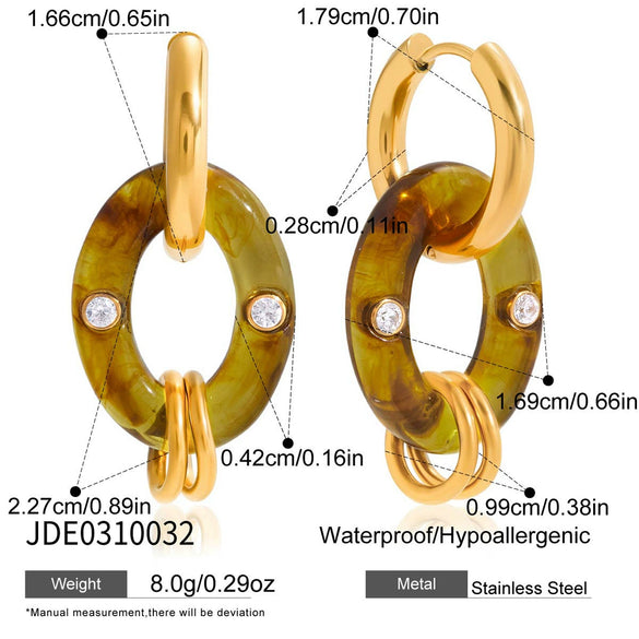 Wholesale Women's Geometric Stainless Steel Electroplated Hoop Earrings