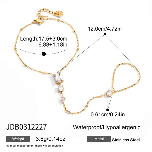 Wholesale Women's Geometric Stainless Steel Electroplated Interlocking Stackable Bracelet Jewelry Hand Accessory