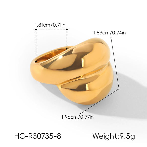 Wholesale Women's Geometric Stainless Steel Electroplated Irregular Heart Ring Jewelry In Ins Style