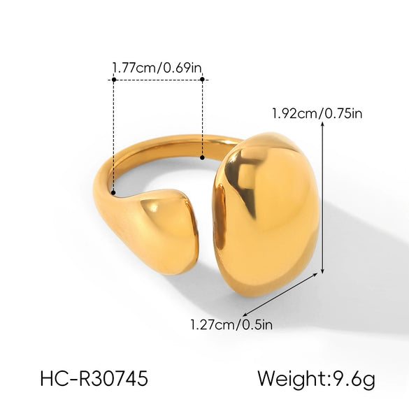 Wholesale Women's Geometric Stainless Steel Electroplated Irregular Heart Ring Jewelry In Ins Style