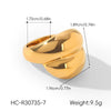 Wholesale Women's Geometric Stainless Steel Electroplated Irregular Heart Ring Jewelry In Ins Style