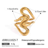 Wholesale Women's Geometric Stainless Steel Electroplated Irregular Lines Love Hollow Ring Jewelry