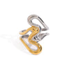 Wholesale Women's Geometric Stainless Steel Electroplated Irregular Lines Love Hollow Ring Jewelry