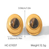 Wholesale Women's Geometric Stainless Steel Electroplated Jewelry Necklaces And Oval Earrings