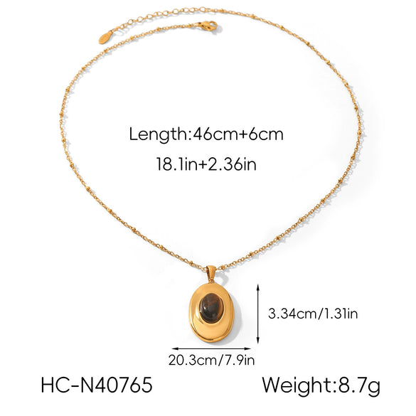 Wholesale Women's Geometric Stainless Steel Electroplated Jewelry Necklaces And Oval Earrings