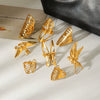 Wholesale Women's Geometric Stainless Steel Electroplated Jewelry Rings Light Luxury Design
