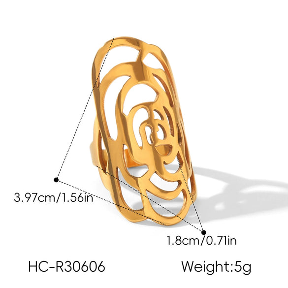 Wholesale Women's Geometric Stainless Steel Electroplated Jewelry Rings Light Luxury Design