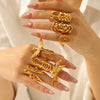 Wholesale Women's Geometric Stainless Steel Electroplated Jewelry Rings Light Luxury Design