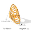 Wholesale Women's Geometric Stainless Steel Electroplated Jewelry Rings Light Luxury Design