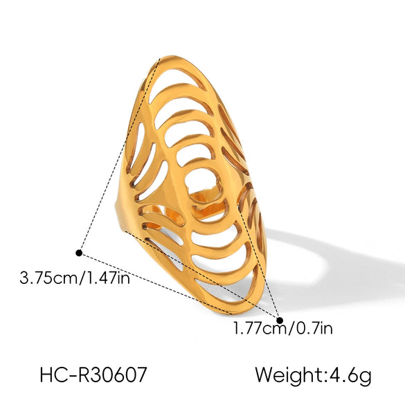 Wholesale Women's Geometric Stainless Steel Electroplated Jewelry Rings Light Luxury Design