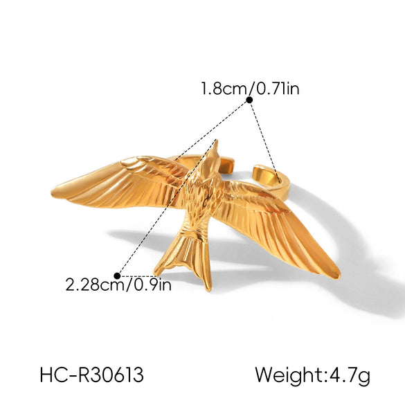 Wholesale Women's Geometric Stainless Steel Electroplated Jewelry Rings Light Luxury Design