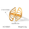 Wholesale Women's Geometric Stainless Steel Electroplated Jewelry Rings Light Luxury Design