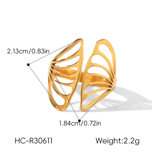 Wholesale Women's Geometric Stainless Steel Electroplated Jewelry Rings Light Luxury Design