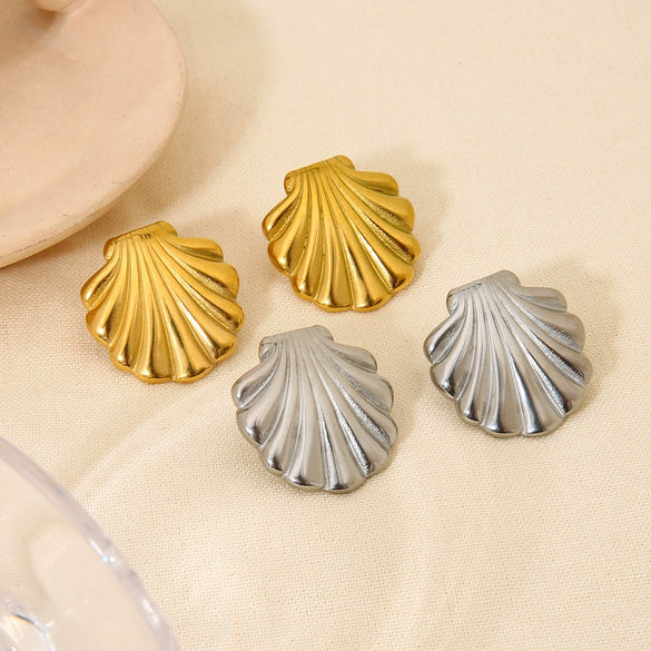 Wholesale Women's Geometric Stainless Steel Electroplated 18K Gold Earrings