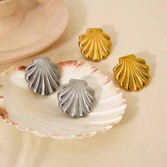 Wholesale Women's Geometric Stainless Steel Electroplated 18K Gold Earrings