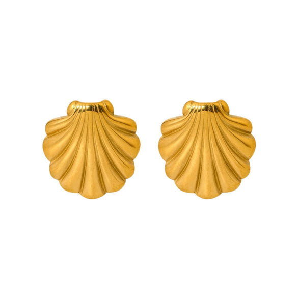 Wholesale Women's Geometric Stainless Steel Electroplated 18K Gold Earrings