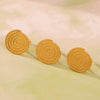 Wholesale Women's Geometric Stainless Steel Electroplated 18K Gold Ferris Wheel Ring With Mosquito Coil Texture