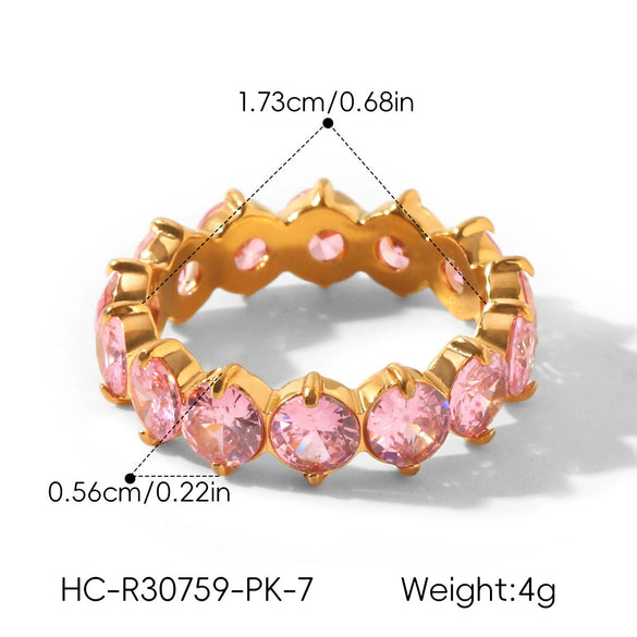Wholesale Women's Geometric Stainless Steel Electroplated 18K Gold Nonfading Trendy Ring
