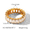 Wholesale Women's Geometric Stainless Steel Electroplated 18K Gold Nonfading Trendy Ring