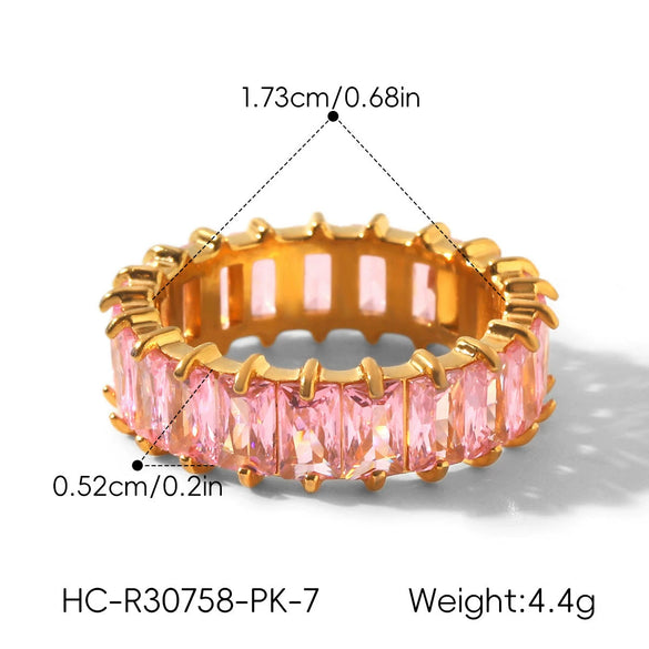 Wholesale Women's Geometric Stainless Steel Electroplated 18K Gold Nonfading Trendy Ring