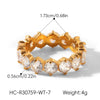 Wholesale Women's Geometric Stainless Steel Electroplated 18K Gold Nonfading Trendy Ring