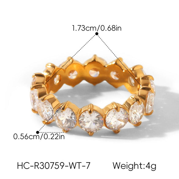 Wholesale Women's Geometric Stainless Steel Electroplated 18K Gold Nonfading Trendy Ring