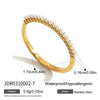 Wholesale Women's Geometric Stainless Steel Electroplated 18K Gold Pearl Ring Fashionable And Versatile Highend Accessories
