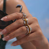 Wholesale Women's Geometric Stainless Steel Electroplated Multilayer Overlapping Ferris Wheel Finger Ring
