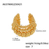 Wholesale Women's Geometric Stainless Steel Electroplated Multilayered Beads Wide Version Open Ring